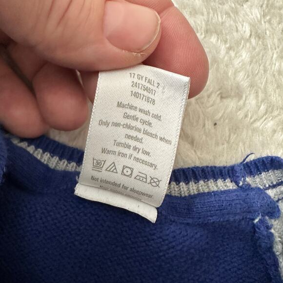 Gymboree Blue Gray Raglan Colorblock Cotton Sweater M 7 8 Boys - Picture 7 of 8